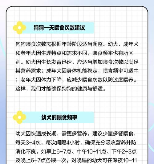狗生肉喂养频率大揭秘（健康生活的关键是定时合理喂食）