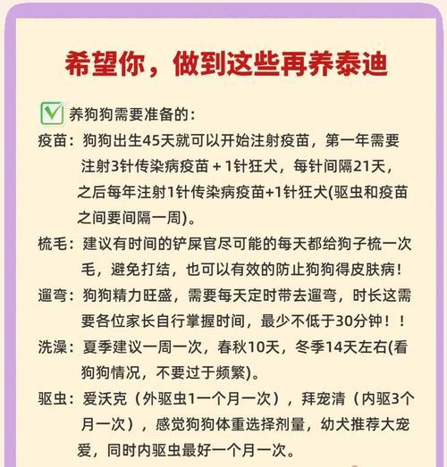 泰迪幼犬育苗指南（保护爱宠健康的必备知识）